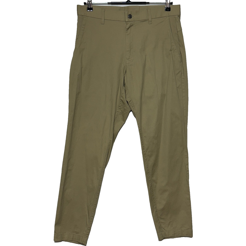 Fabletics Pants Men Tag Sz 32X32 Actual 32X28 Hemmed Tan High Side Classic Chino